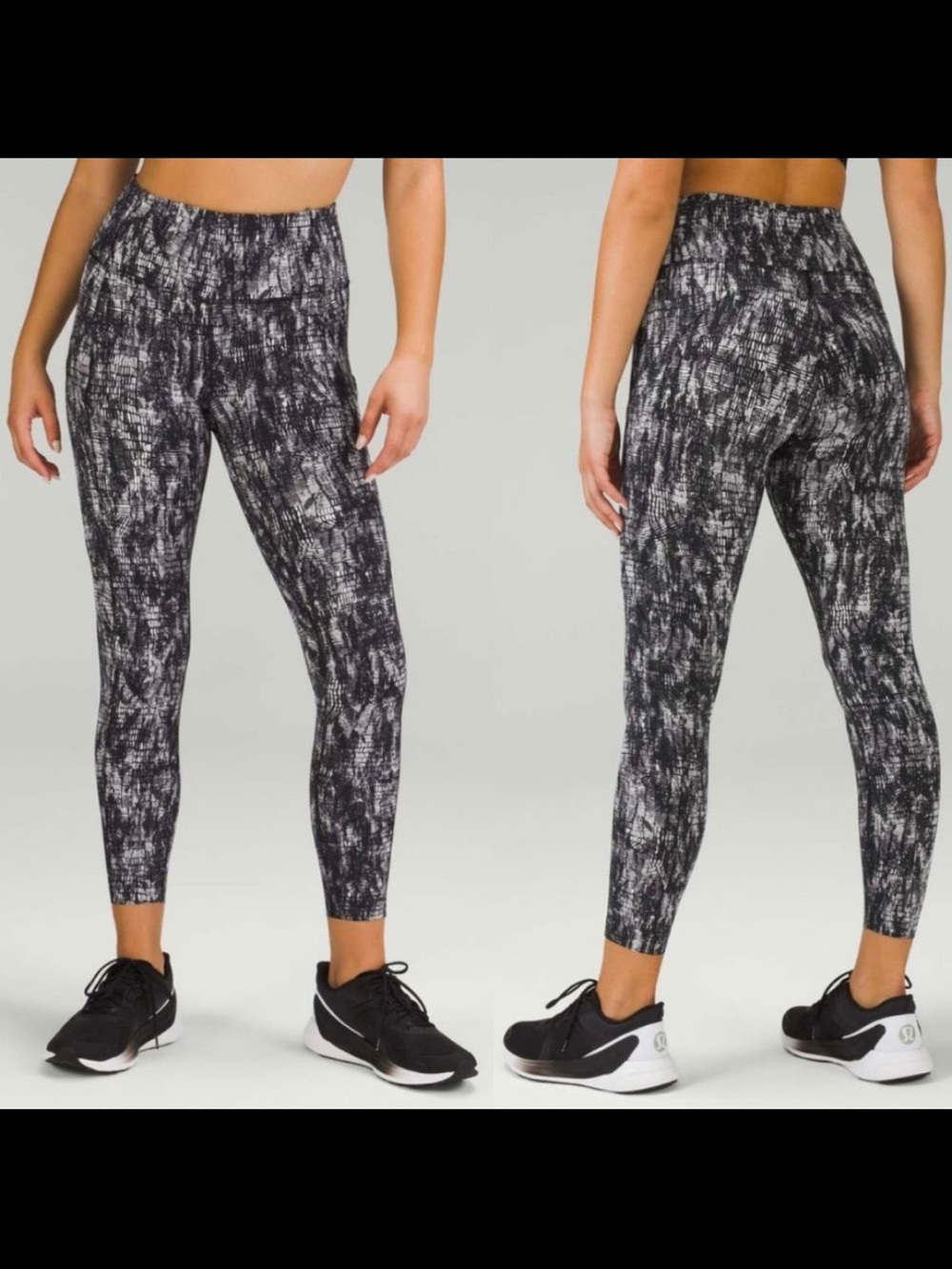 Lululemon InStill high rise Leggings Lino Slide Alpine White Black